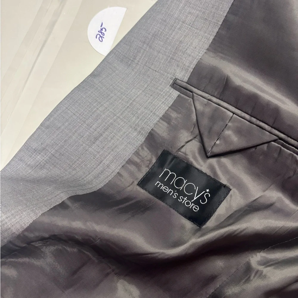 Lauren Ralph Lauren Mens Gray 2-Button Lined Lightweight Wool Blazer Size 40L